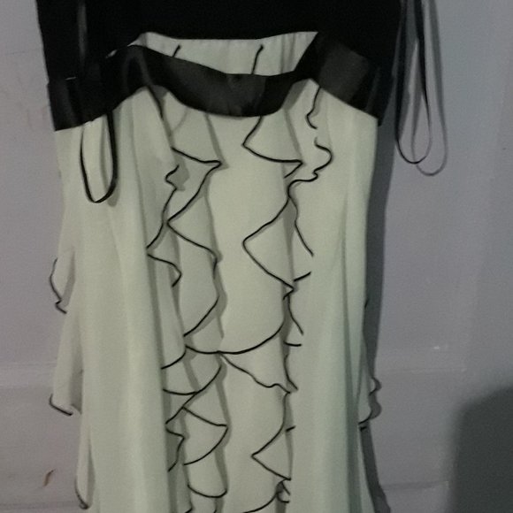NWT Black and white ruffle dress. BETSY & ADAM BY LINDA BERNELL - Picture 2 of 3